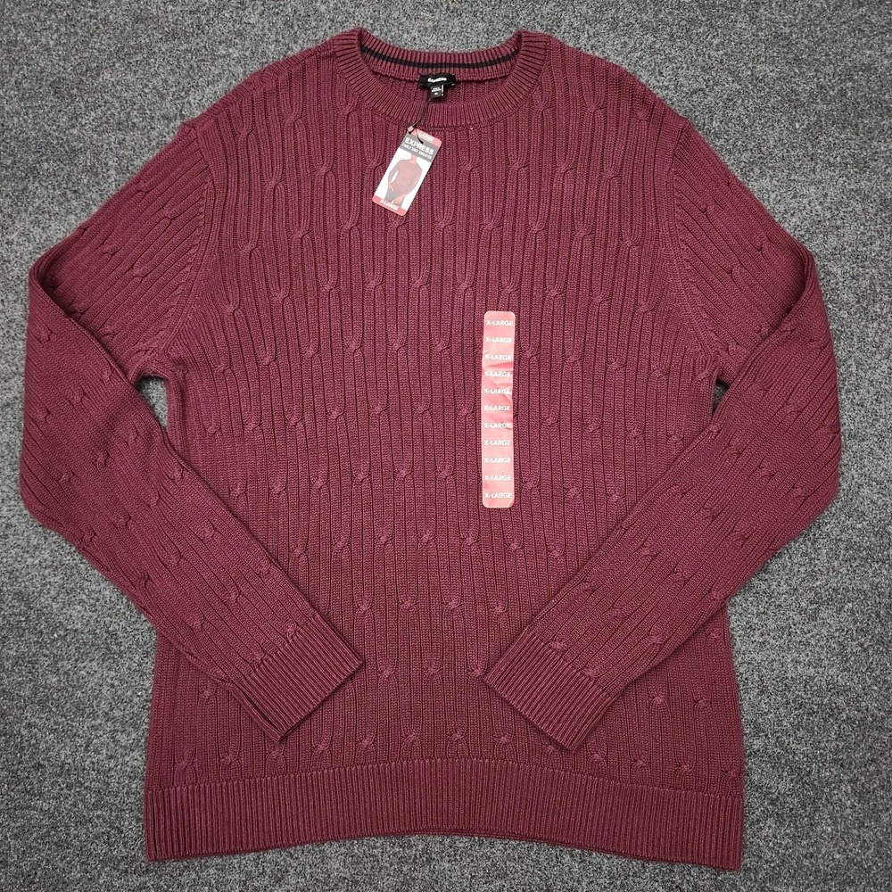 Express Sweater Mens XL Winetasting Crewneck Pullover Knit EX006561 New Tags‎